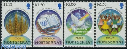 Montserrat 1995 50 Years UNO 4v, Mint NH, History - Nature - United Nations - Birds - Autres & Non Classés