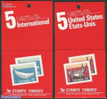 Canada 1990 Definitives 2 Booklets, Mint NH, Nature - Animals (others & Mixed) - Deer - Sea Mammals - Stamp Booklets - Unused Stamps