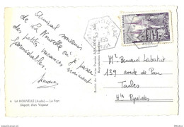 1955. TAD Des Recettes Auxilliaires Rurales Sur Cpsm La Nouvelle, Le Port, Départ D'un Vapeur (11539) - Handstempel