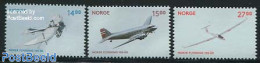 Norway 2012 100 Years Aviation 3v, Mint NH, Transport - Aircraft & Aviation - Nuovi