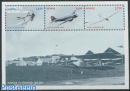 Norway 2012 100 Years Aviation S/s, Mint NH, Sport - Transport - Gliding - Aircraft & Aviation - Nuovi