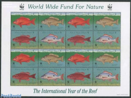 Turks And Caicos Islands 1998 WWF, Snappers M/s, Mint NH, Nature - Fish - World Wildlife Fund (WWF) - Vissen