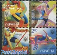Ukraine 2012 Sports 4v [+], Mint NH, Sport - Athletics - Kayaks & Rowing - Olympic Games - Sport (other And Mixed) - Leichtathletik