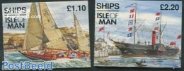 Isle Of Man 1993 Ships 2 Booklets, Mint NH, Transport - Stamp Booklets - Ships And Boats - Ohne Zuordnung