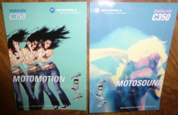 2 Cartes Postales "Cart'Com" (2003) - Motorola C350 (téléphone Portable) Motomotion - Motosound - Reclame