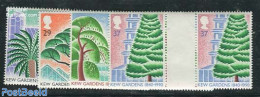 Great Britain 1990 Kew Gardens 4v, Gutter Pairs, Mint NH, Nature - Gardens - Trees & Forests - Nuovi