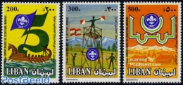 Lebanon 1983 75 Years Scouting 3v, Mint NH, Sport - Transport - Scouting - Ships And Boats - Bateaux