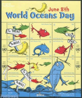 United Nations, New York 2013 World Ocean Day, Dr. Seuss 12v M/s, Mint NH, Nature - Fish - Art - Children's Books Illu.. - Fische