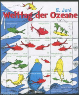 United Nations, Vienna 2013 World Ocean Day, Dr. Seuss 12v M/s, Mint NH, Nature - Fish - Art - Children's Books Illust.. - Fishes