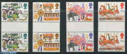 Great Britain 1983 Smithfield Market 4v, Gutter Pairs, Mint NH, Nature - Performance Art - Various - Cats - Elephants .. - Neufs