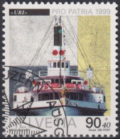 1999 Pro Patria, Dampfschiff " Uri", ⵙ Zum:CH B266, Mi:CH 1683, Yt:CH 1611, - Gebraucht