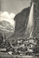 11353684 Lauterbrunnen BE Ortsansicht Mit Staubbach Kirche Wasserfall Lauterbrun - Sonstige & Ohne Zuordnung