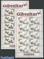 Gibraltar 1986 Europa, Environment 2 M/ss, Mint NH, History - Nature - Europa (cept) - Birds - Butterflies - Environment - Protección Del Medio Ambiente Y Del Clima