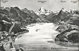11353677 Brunnen SZ Panoramakarte Vierwaldstaettersee Und Umgebung Berner Alpen  - Andere & Zonder Classificatie