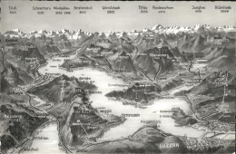 11353676 Luzern LU Panoramakarte Vierwaldstaettersee Und Umgebung Berner Alpen L - Andere & Zonder Classificatie