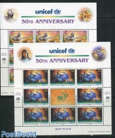 United Nations, New York 1996 UNICEF 2 M/ss, Mint NH, History - Nature - Unicef - Birds - Ducks - Fish - Art - Fairyta.. - Poissons