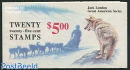 United States Of America 1986 Jack London Booklet (with 20 Stamps), Mint NH, Nature - Dogs - Stamp Booklets - Art - Au.. - Ungebraucht