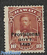 Hawaii 1893 10c, Provisional GOVT., Stamp Out Of Set, Unused (hinged) - Hawaï