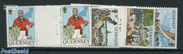 Guernsey 1984 Sir John Doyle 4 Gutter Pairs, Mint NH, History - Transport - Various - Coat Of Arms - Ships And Boats -.. - Bateaux