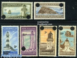 New Zealand 1967 Lighthouses Overprints 6v, Unused (hinged), Transport - Various - Ships And Boats - Lighthouses & Saf.. - Neufs