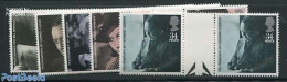 Great Britain 1985 Filmstars 5v, Gutterpairs, Mint NH, Performance Art - Movie Stars - Unused Stamps