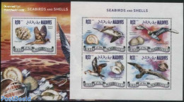 Maldives 2014 Seabirds & Shells 2 S/s, Mint NH, Nature - Birds - Shells & Crustaceans - Vie Marine