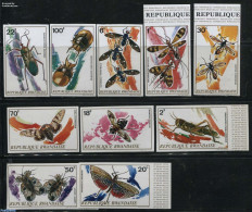 Rwanda 1973 Insects 10v, Imperforated, Mint NH, Nature - Insects - Sonstige & Ohne Zuordnung