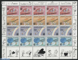 Liechtenstein 1995 Greeting Stamps M/s, Mint NH, Nature - Transport - Various - Flowers & Plants - Balloons - Greeting.. - Ungebraucht