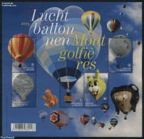 Belgium 2015 Hot Air Balloons S/s, Mint NH, Nature - Transport - Rabbits / Hares - Balloons - Neufs