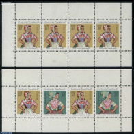 Germany, DDR 1971 Dance Costumes 2 Booklet Panes, Mint NH, Various - Costumes - Unused Stamps