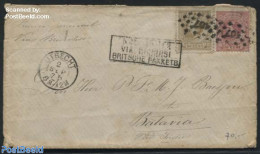 Netherlands 1875 Letter From Utrecht To Batavia Postmark; Via Brindisi Britsche Pakketb., Postal History - Briefe U. Dokumente