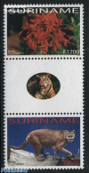 Suriname, Republic 2003 UPAEP, Gutterpair, Mint NH, Nature - Cat Family - Flowers & Plants - U.P.A.E. - Surinam