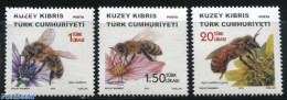 Turkish Cyprus 2016 Bees 3v, Mint NH, Nature - Bees - Flowers & Plants - Insects - Other & Unclassified