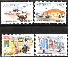 Aruba 2017 125 Years Post Aruba 4v, Mint NH, Sport - Transport - Cycling - Post - Automobiles - Motorcycles - Wielrennen