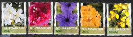 St. Maarten 2017 Flowers 5v, Mint NH, Nature - Flowers & Plants - Sonstige & Ohne Zuordnung