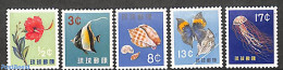 Ryu-Kyu 1959 Definitives 5v, Unused (hinged), Nature - Butterflies - Fish - Flowers & Plants - Shells & Crustaceans - Vissen