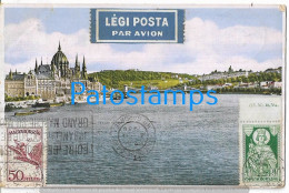 228780 HUNGARY BUDAPEST PANORAMA OF DANUBE CIRCULATED TO ARGENTINA POSTAL POSTCARD - Hongrie