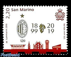 San Marino 2019 120 Years AC Milan 1v, Mint NH, Sport - Football - Unused Stamps