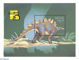 Nevis 1999 Stegosaurus S/s, Mint NH, Nature - Prehistoric Animals - Prehistorisch