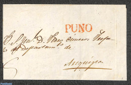 Peru 1840 Folding Cover From PUNO To Arequipa, Postal History - Other & Unclassified