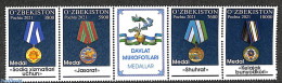 Uzbekistan 2021 Decorations 4v +tab [::T::], Mint NH, History - Decorations - Militaria