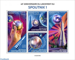 Central Africa 2022 65th Anniversary Of The Launch Of Sputnik 1, Mint NH, Transport - Space Exploration - Centrafricaine (République)