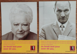 2 Cartes Postales (Cart'Com 2005) La Formation Par L'action (femme Homme Avec Piercing) On Ferait Tout Pour Avoir 20 Ans - Werbepostkarten