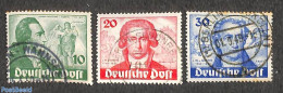 Germany, Berlin 1949 W. Von Goethe 3v, Used, Used Or CTO, Art - Authors - Used Stamps