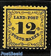 Germany, Baden 1862 Porto Marke 12kr, Stamp Out Of Set, Unused (hinged) - Otros & Sin Clasificación