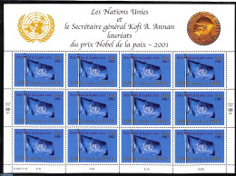 United Nations, Geneva 2001 Nobel Prize M/s, Mint NH, History - Nobel Prize Winners - Premio Nobel