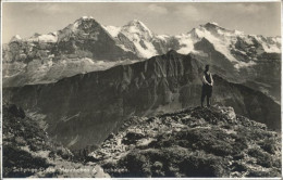 11353322 Schynige Platte Panorama Mit Maennlichen Und Hochalpen Schynige Platte - Autres & Non Classés