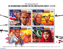 Maldives 2016 The Int. Covenant On Civil And Political Rights 4v M/s, Mint NH, History - Various - Gandhi - Justice - .. - Mahatma Gandhi