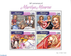 Maldives 2016 Marilyn Monroe 4v M/s, Mint NH, Performance Art - Marilyn Monroe - Music - Music