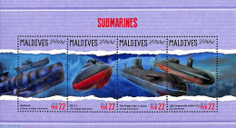 Maldives 2018 Submarines 4v M/s, Mint NH, Transport - Ships And Boats - Bateaux